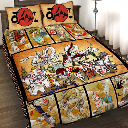 Okami Animals 3D Quilt Bed Set Quilt Set