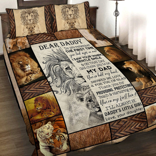 Dear Daddy Do You Remember The First Time You Laid Eyes On Me 3D Quilt Set King (230x260CM)