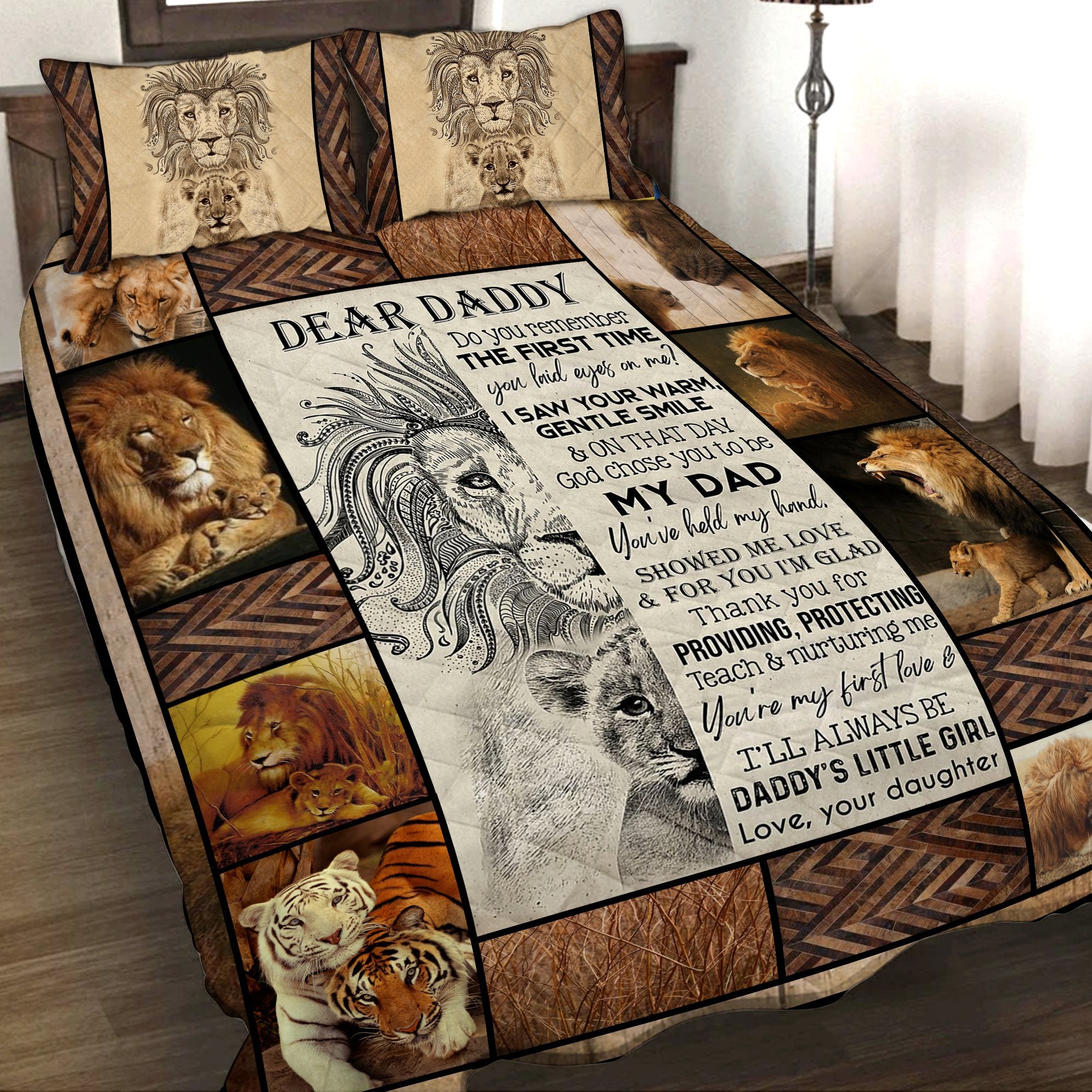 Dear Daddy Do You Remember The First Time You Laid Eyes On Me 3D Quilt Set