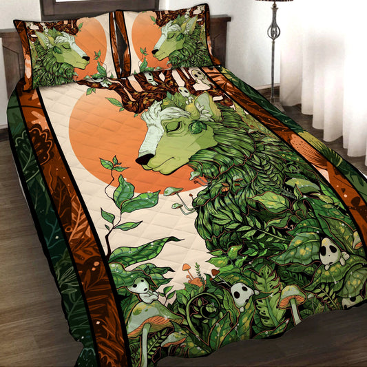 Deer And Kodama Ghibli Studio 3D Quilt Set Quilt Set