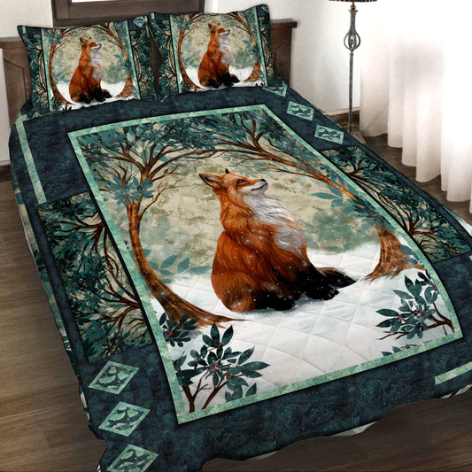 Forest Fox 3D Quilt Set Quilt Set