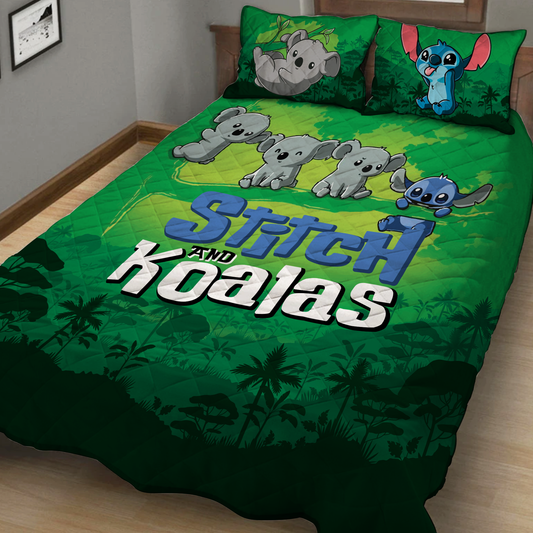 Stitch and Koalas 3D Quilt Set King (230x260CM)