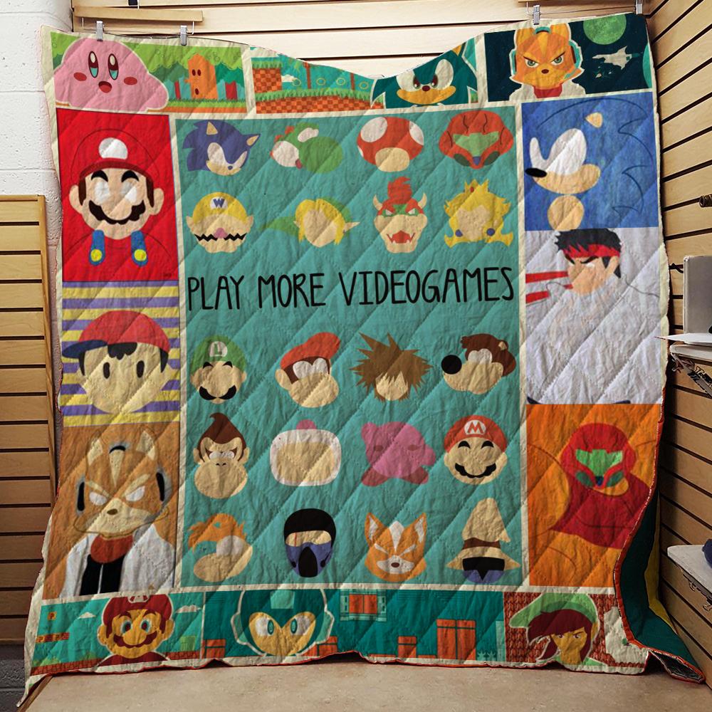 Play More Video Games Nintendo Games 3D Quilt Blanket Queen (203x228CM)