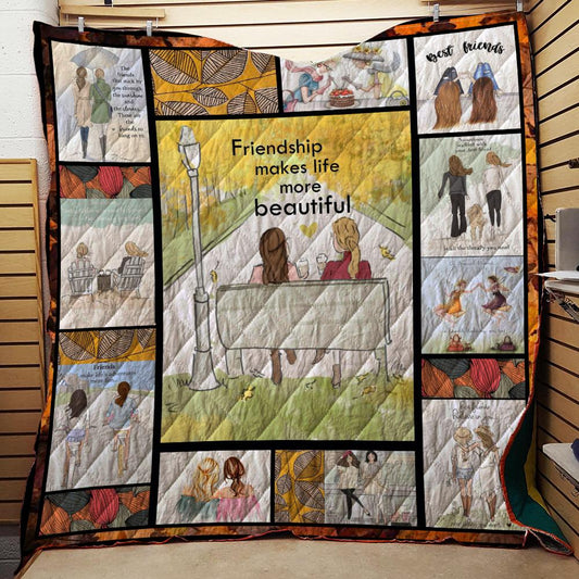 Friendship Makes Life More Beautiful 3D Quilt Blanket Queen (203x228CM)