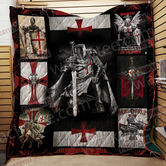 Christian - Knights Templar 3D Quilt Blanket Queen (203x228CM)