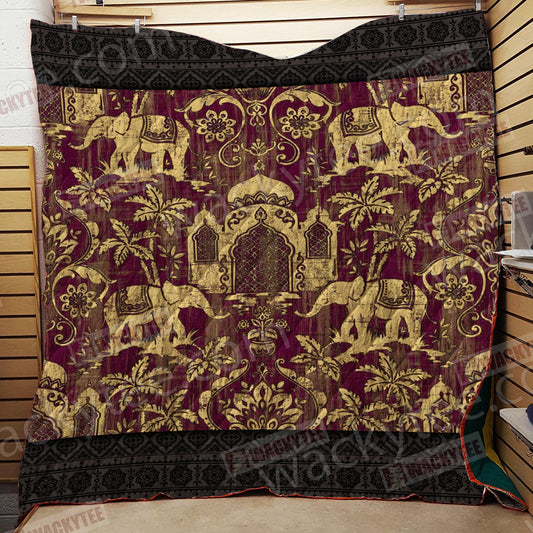 Indo Chic Elephant 3D Quilt Blanket Queen (203x228CM)