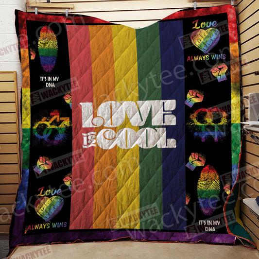 LGBT Love Is Cool 3D Quilt Blanket Queen (203x228CM)