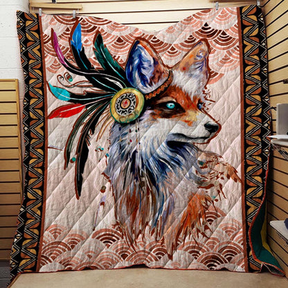 Abstract Art Fox 3D Quilt Set Single Quilt