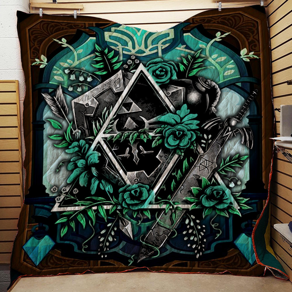 The Legend Of Zelda Green 3D Quilt Set Single Quilt