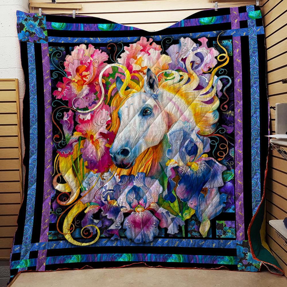 Aesthetic Horse 3D Quilt Set Single Quilt