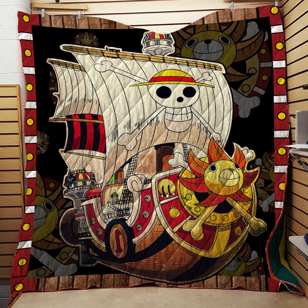 One Piece Luffy's Thousand Sunny Ship 3D Quilt Blanket - WackyTee