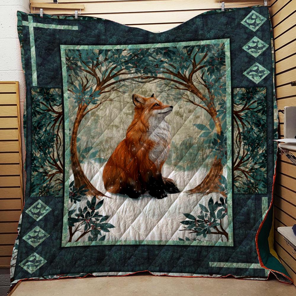 Forest Fox 3D Quilt Set Single Quilt