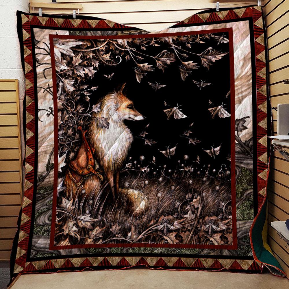 Aesthetic Fox 3D Quilt Set Single Quilt