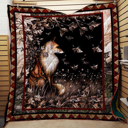 Aesthetic Fox 3D Quilt Set Single Quilt