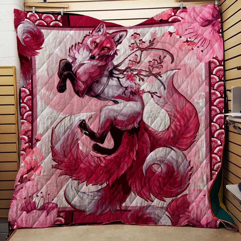 Sakura Fox 3D Quilt Set Single Quilt