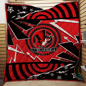 Persona 5 Phantom Thieves Take Your Heart Symbol 3D Quilt Set Single Quilt Twin (150x180CM) 