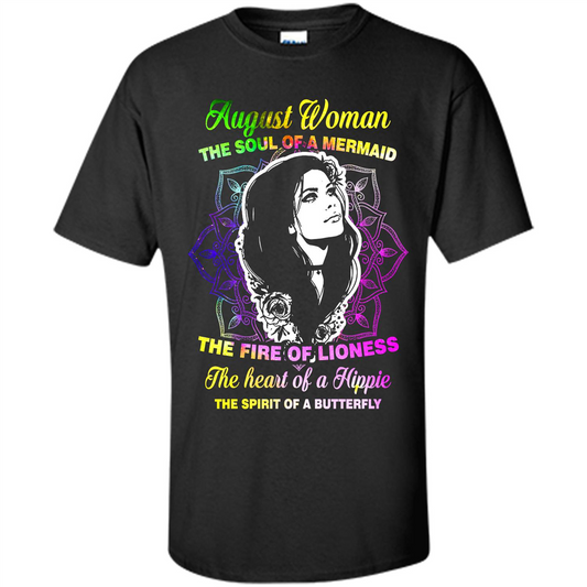 August Woman T-shirt The Heart Of A Hippie Black