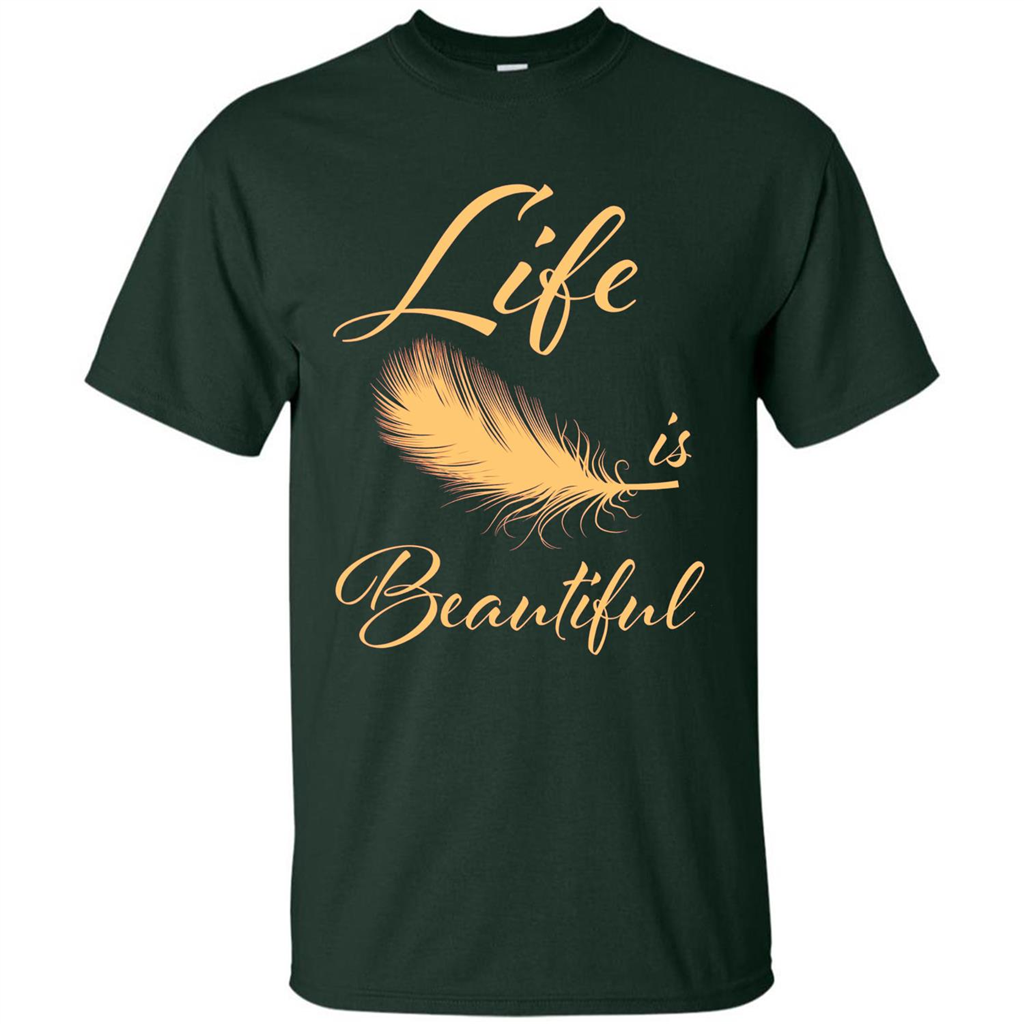 Beautiful Life Wing T-shirt Life Is Beautiful Forest Green