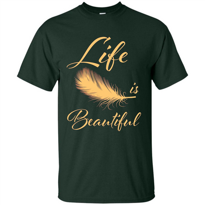 Beautiful Life Wing T-shirt Life Is Beautiful Forest Green