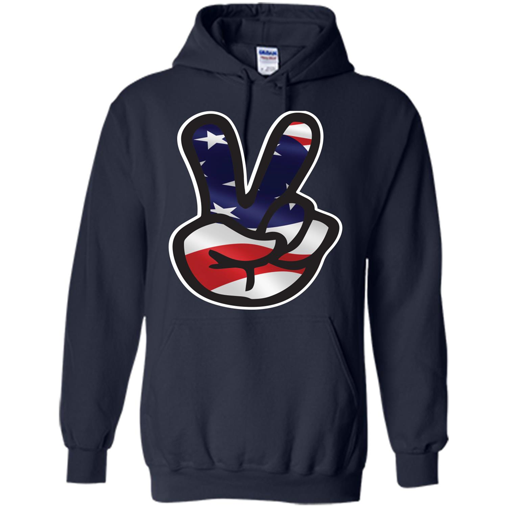 Amreican Flag Peace Guy T-shirt Navy