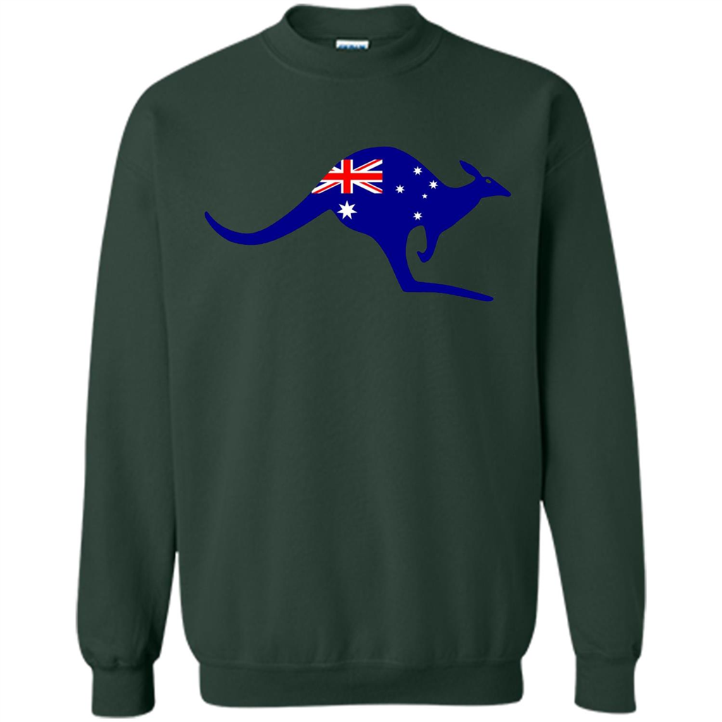 Australian Flag Kangaroo T-shirt Australia Vacation T-shirt Forest Green