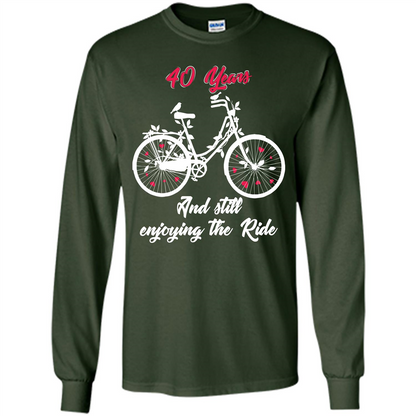 Anniversary T-shirt 40 Years And Still Enjoying The Ride Forest Green