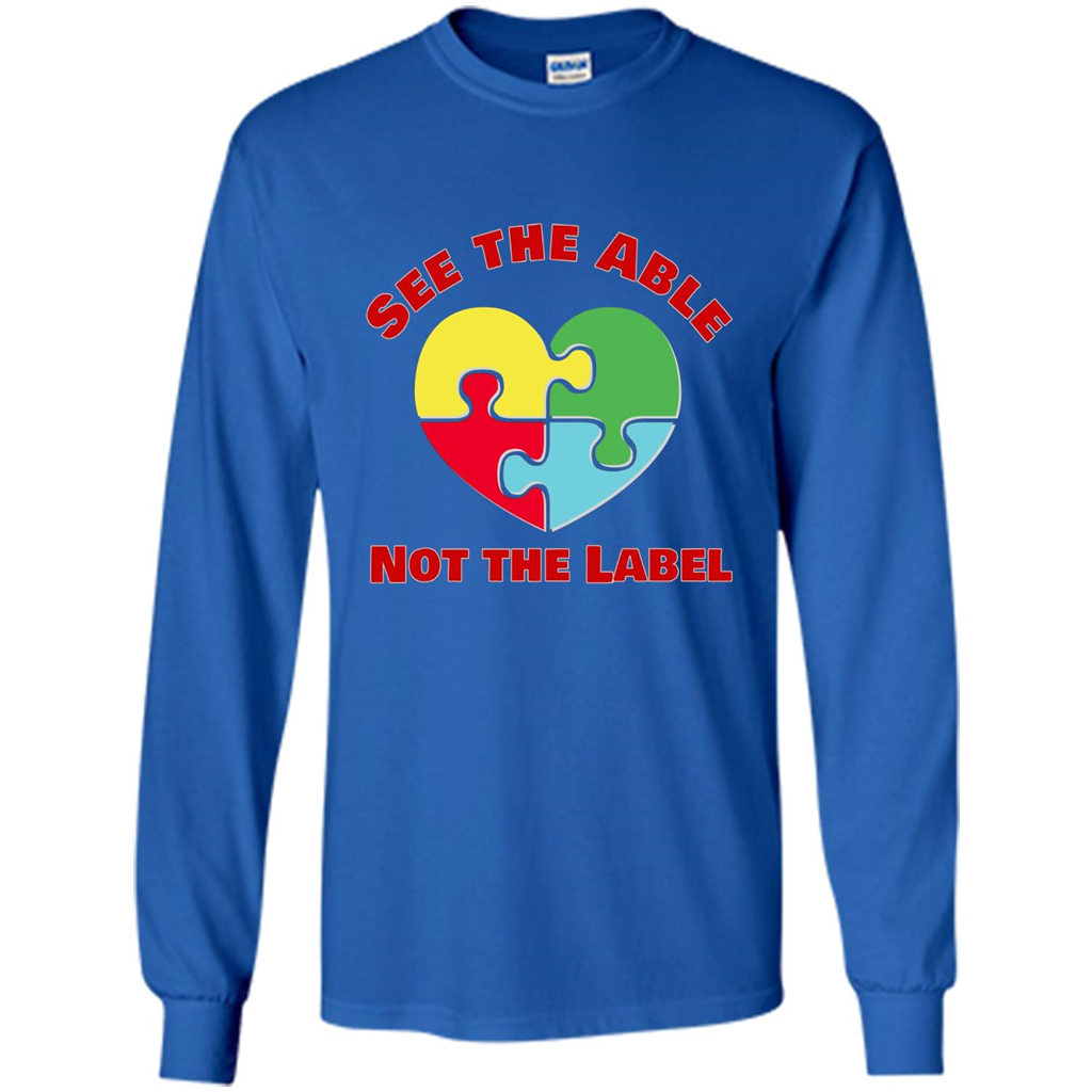 Autism Awareness T-shirt See the Able Not the Label Royal