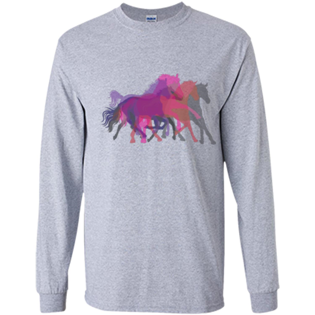 Beautiful Shadow Horses T-shirt Sport Grey