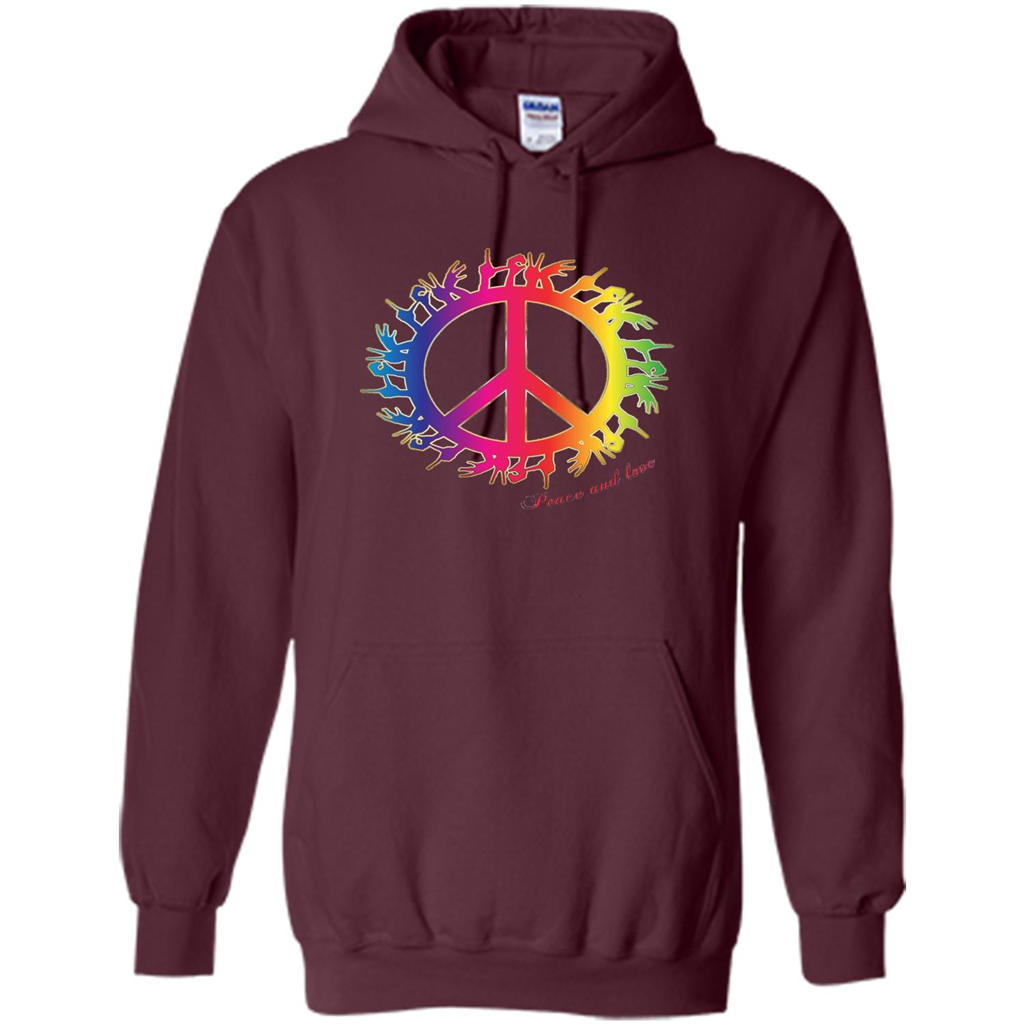 Peace and Love American Sign Language ASL T-shirt Maroon