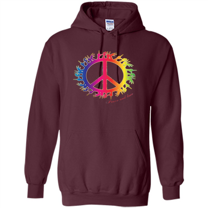 Peace and Love American Sign Language ASL T-shirt Maroon
