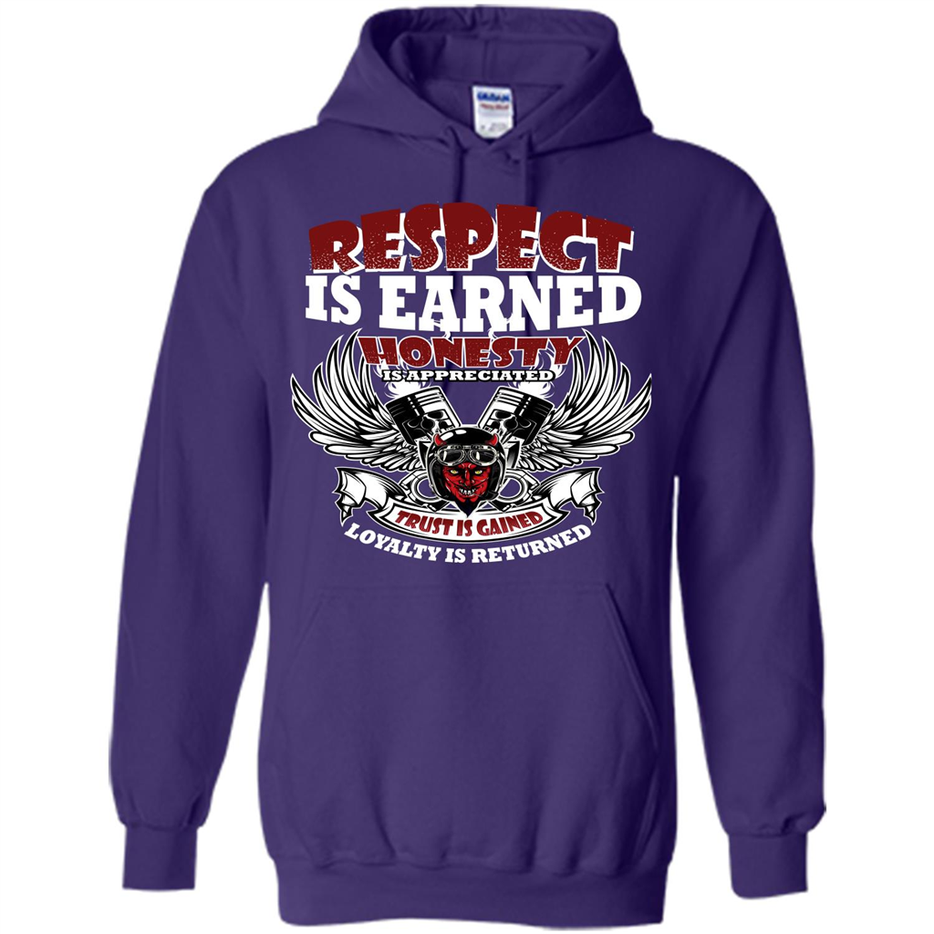 Motor T-shirt Trust Is Gained Loyalty Is Returned Purple