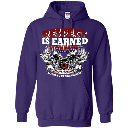 Motor T-shirt Trust Is Gained Loyalty Is Returned Purple