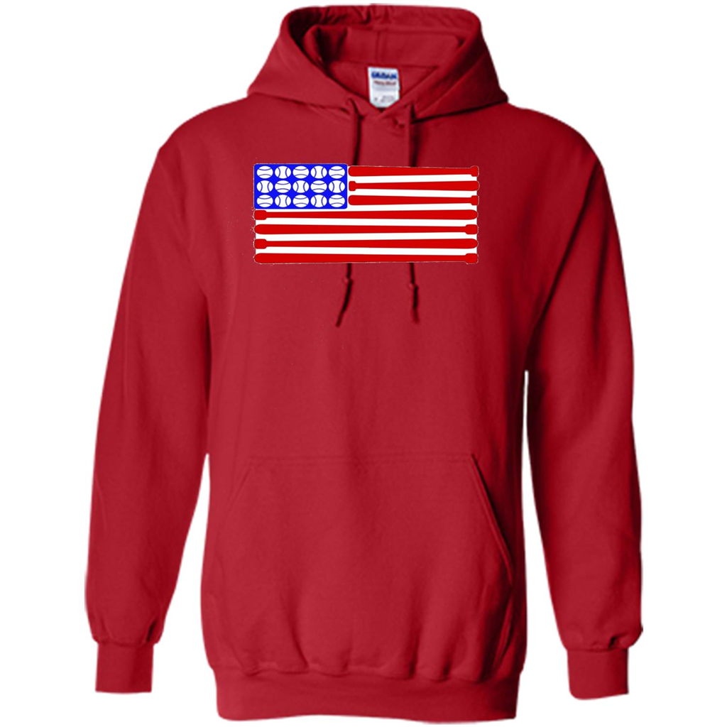 Baseball American Flag T-Shirt Red