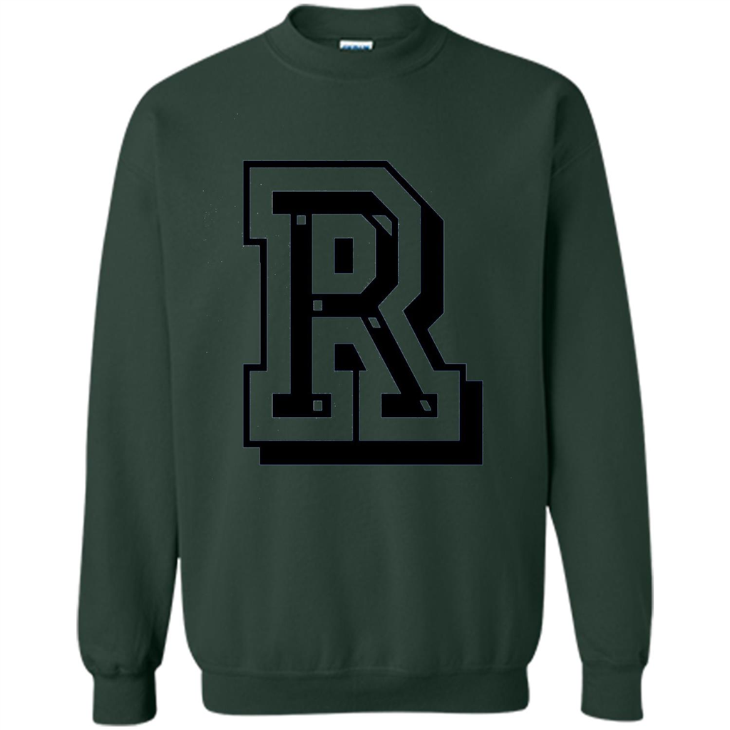 Letter R Initial T-Shirt for Names or Spelling Words Forest Green