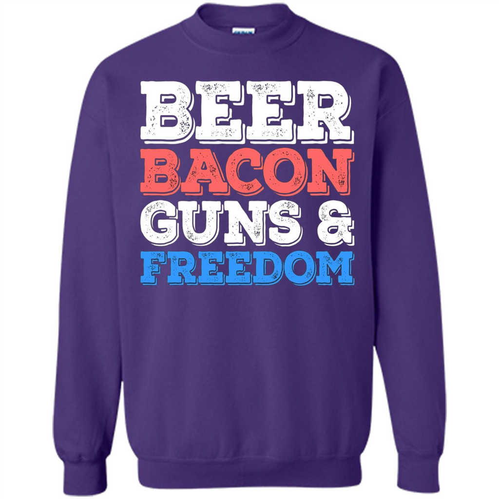 Beer Bacon Guns And Freedom T-Shirt Fourth of July Gift Orange