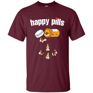 Dog Lover T-shirt Happy Pills T-shirt