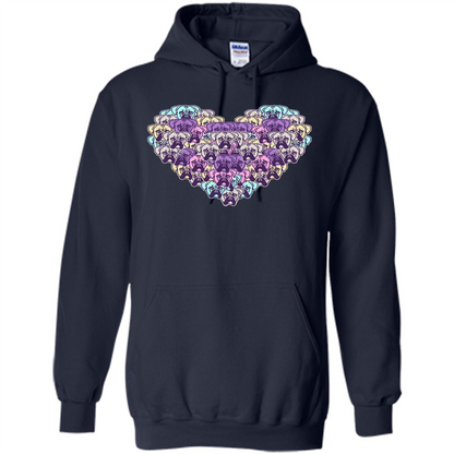 Boxer Dog Heart Mosaic Dog Lover T-shirt Navy
