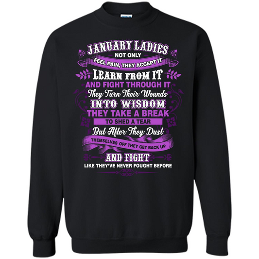 January Ladies T-shirt January Lady Facts Black
