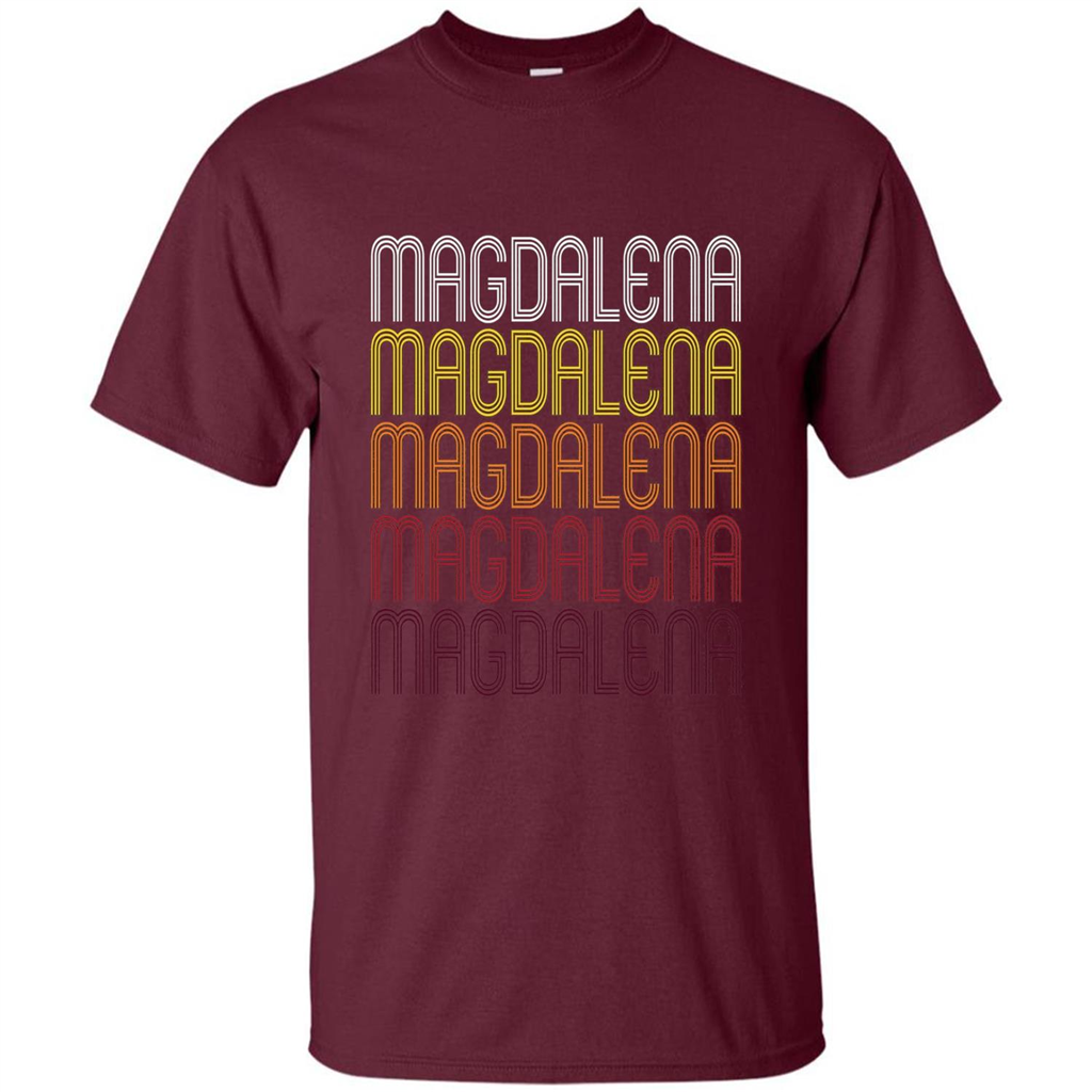 Magdalena Retro Wordmark Pattern T-shirt Maroon
