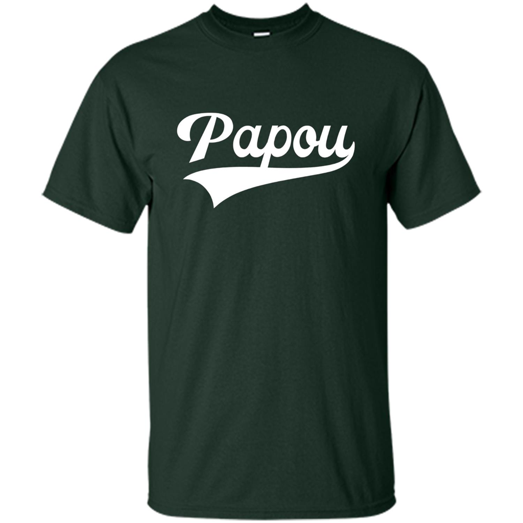 Fathers Day T-shirt Papou Forest Green