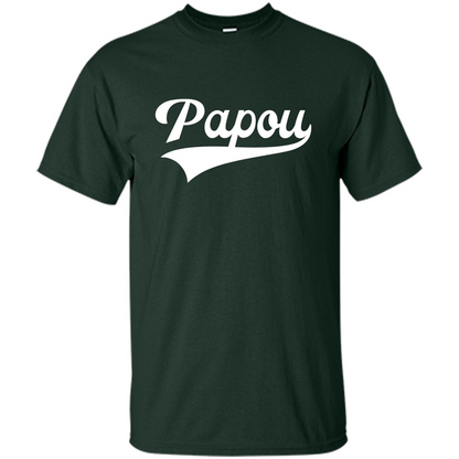 Fathers Day T-shirt Papou Forest Green