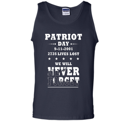 Patriot Day T-shirt We Will Never Forget 2735 Lives Lost 09/11 T-shirt Navy
