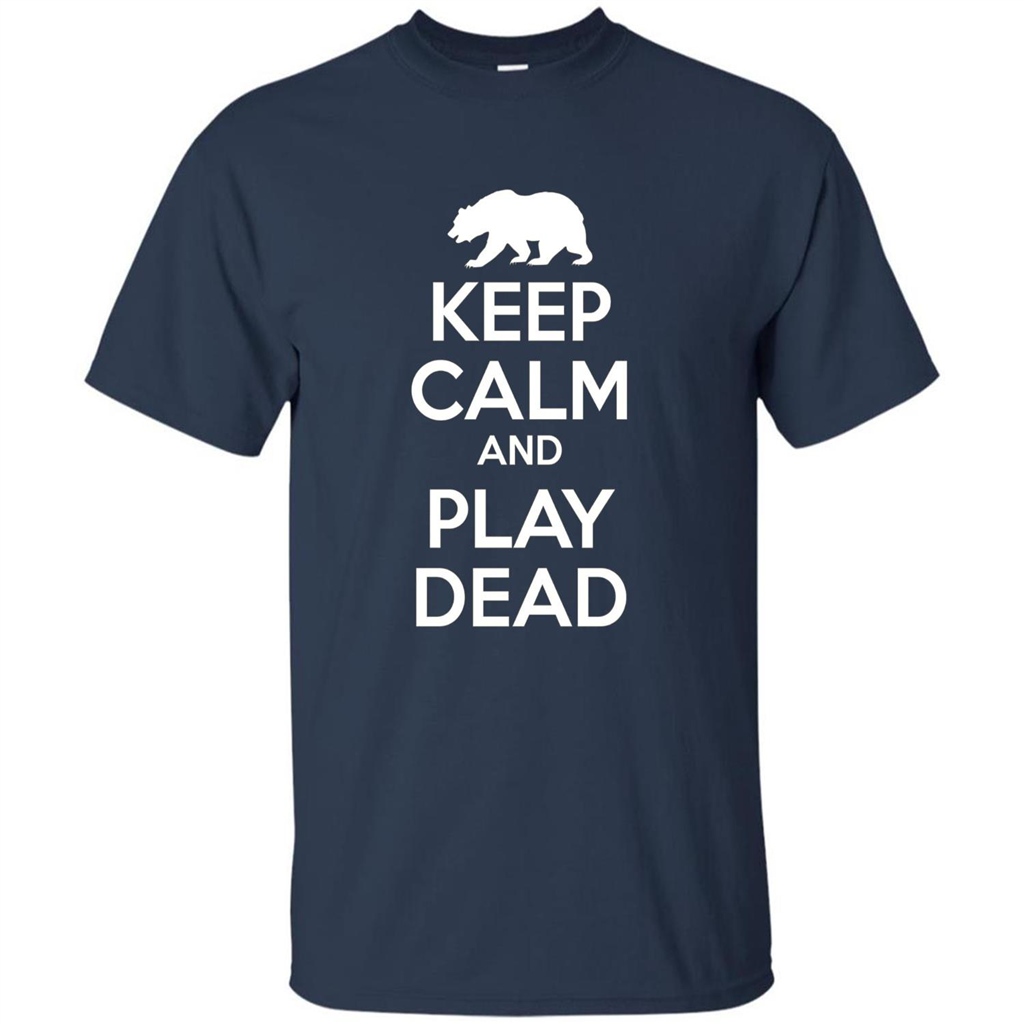 Keep Calm and Play Dead Bear T-shirt Navy