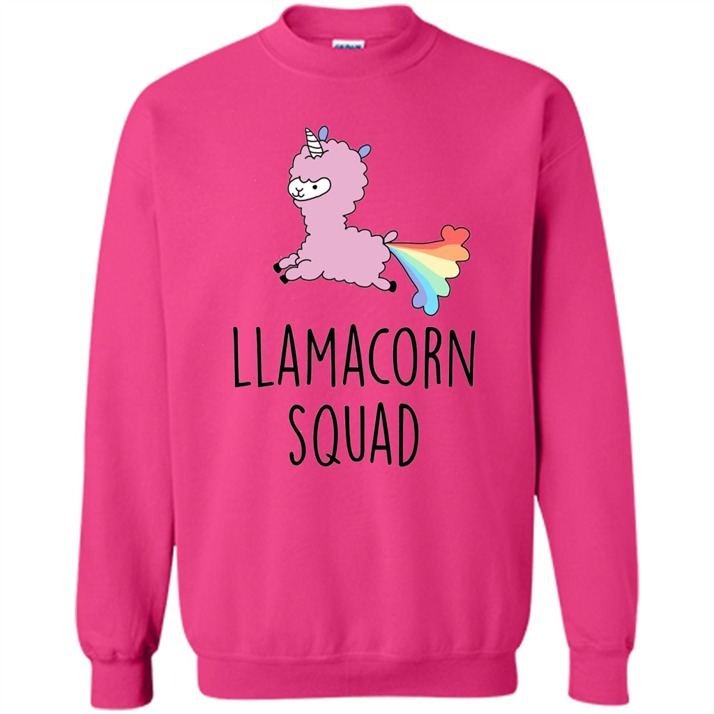 Llamacorn Squad Funny Llama Unicorn T-Shirt Heliconia