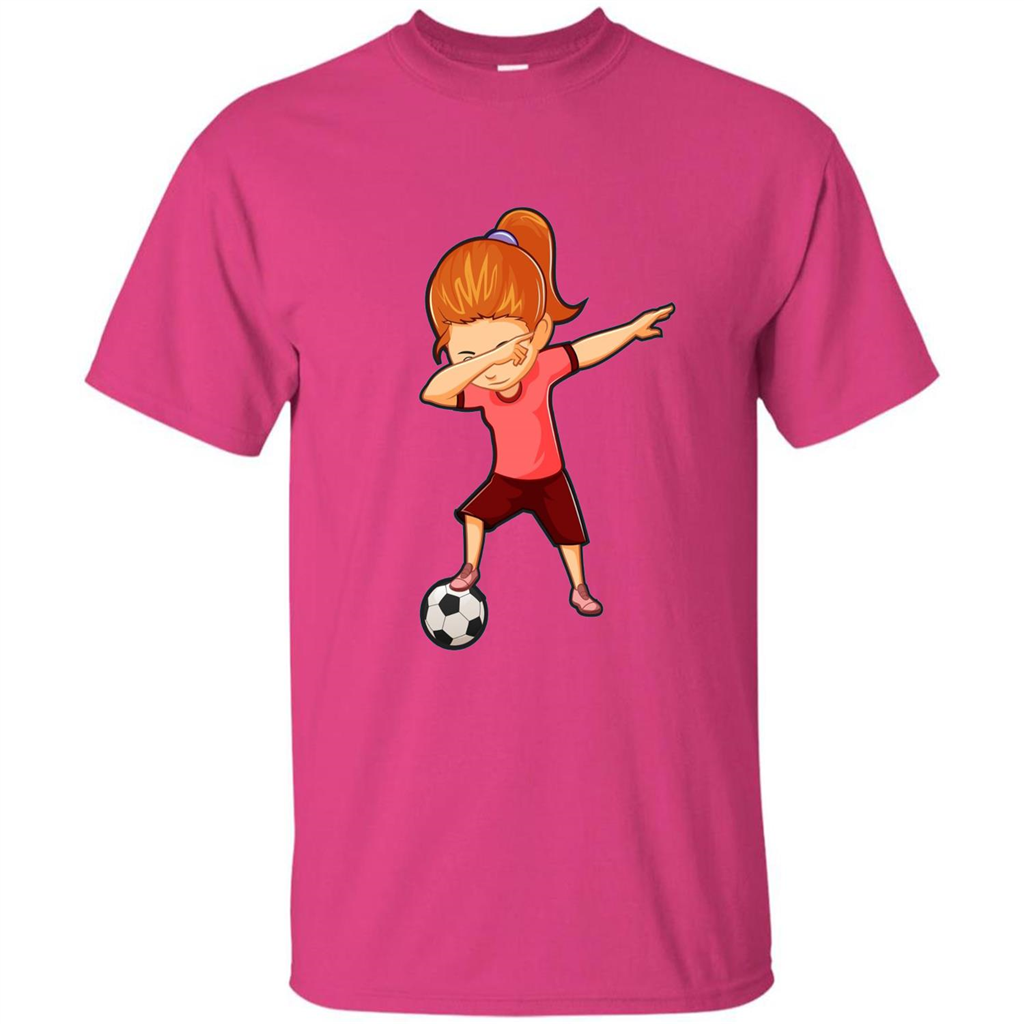 Soccer T-shirt For Girls Funny Dabbing Dab Dance Soccer Ball Heliconia