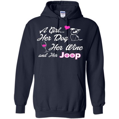 Dog T-shirt A Girl Her Dog Her Wine And Her Joop T-shirt Navy