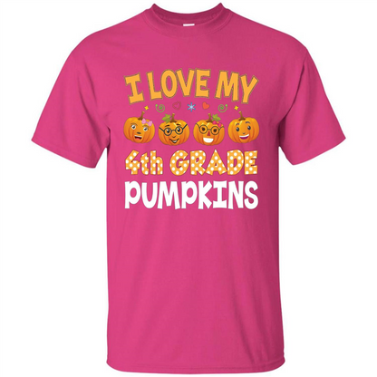 I Love my 4th Graders Pumpkins T-Shirt Fourth Grade Teacher Heliconia