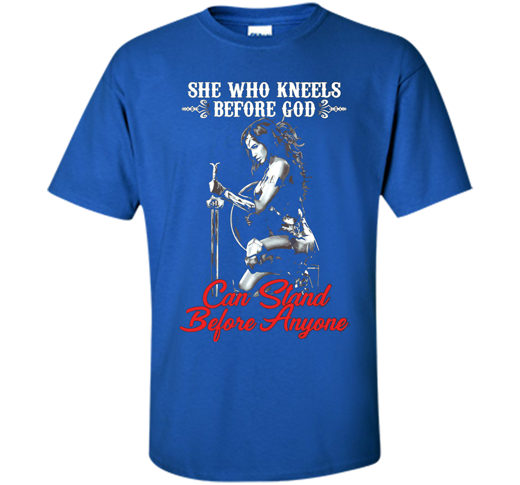 Wonder Woman T-shirt She Who Kneels Before God Can Stand Before Anyone Royal