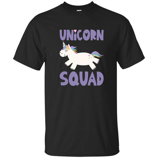 Unicorn Squad T-shirts Rainbow Fantasy Gift Princess Costume T-shirt Black