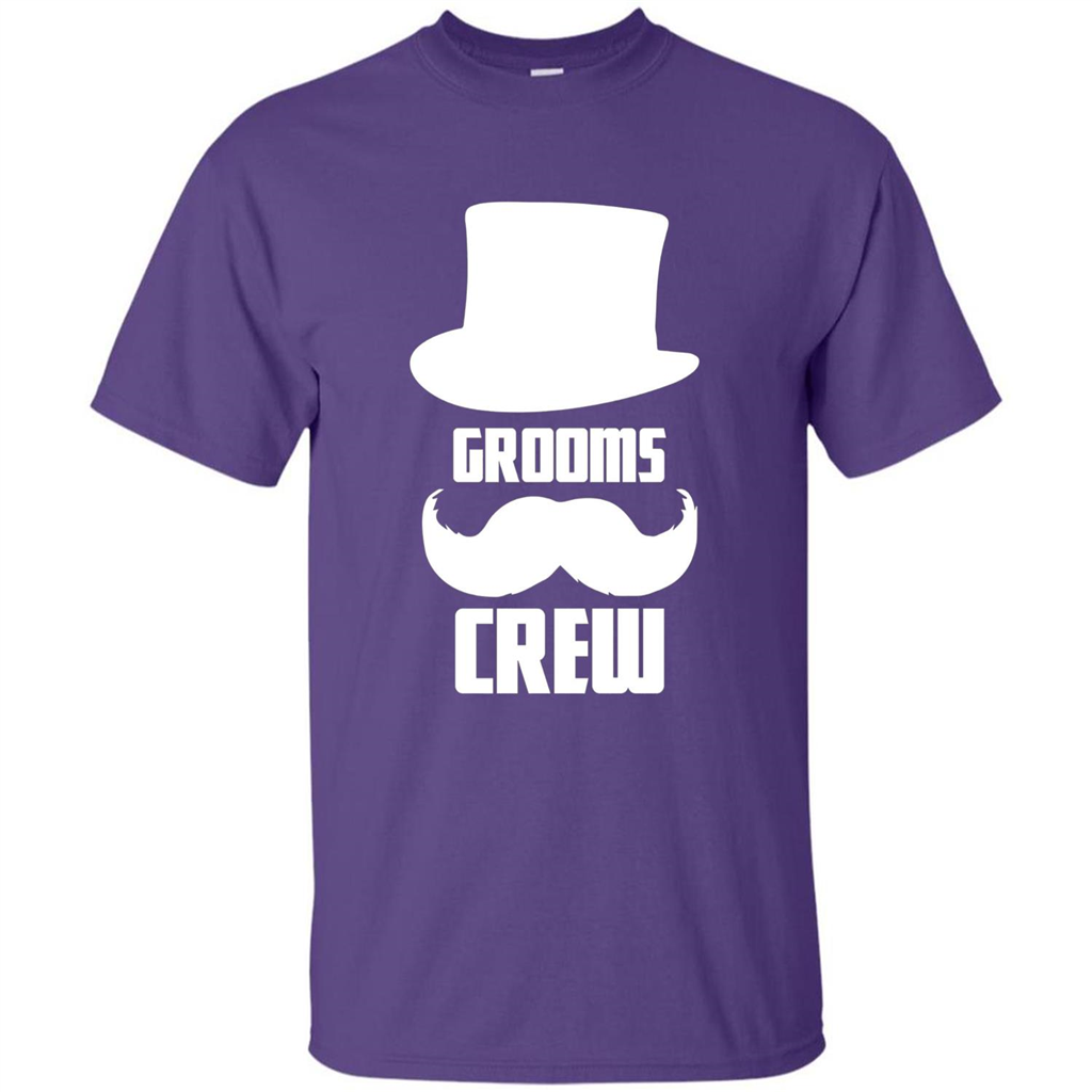Grooms Crew T-shirt Funny Bachelor and Groom Party T-Shirt Purple